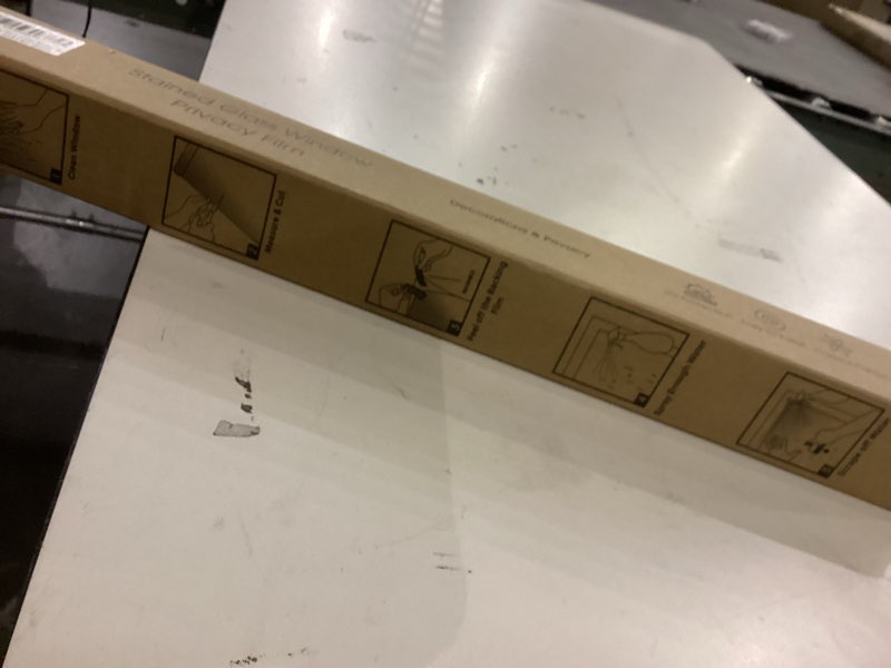 Condition photo showing New/Like New for Beautyhero Window Privacy Film, Faux Stained Glass Window Film Heat Blocking 99% Anti UV, Removable 3D Colorful Decorative Blue Mountain Glass Covering,23.6”*35.4” Blue Mountains 23.6x35.4 Inch