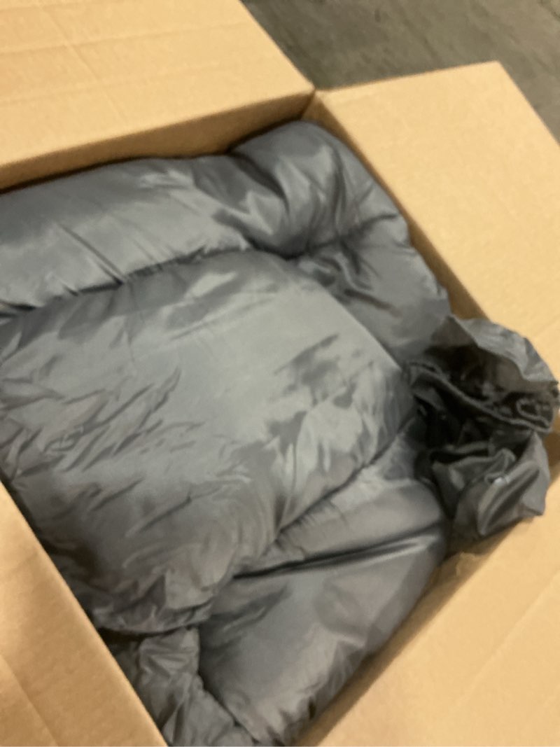 Condition photo showing As Is for coleman biscayne big & tall 40°f sleeping bag, fits adults up to 6ft 4in tall, no-snag zipper with stuff sack included, machine washable
