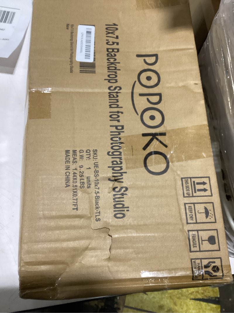 Condition photo showing Good Condition for Backdrop Stand 10x7.5 FT for Photography Studio, 3-in-1 T-Shape Photo Backdrop Stand Kit for Birthday Party, Background Stand for Photo Video Studio with Carring Bag, Banner Stand with 2 Sandbags