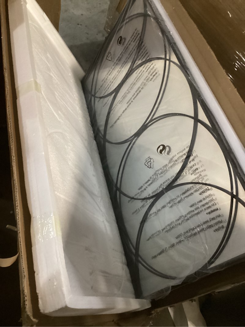 Condition photo showing New/Like New for Chende 24" x 47.5" Large Black Mirror for Decor, Living Room Wall Mirror with Round Metal Pattern and Metal Frame, Modern Rectangular Mirror for Entryway, Hang Horizontally or Vertically