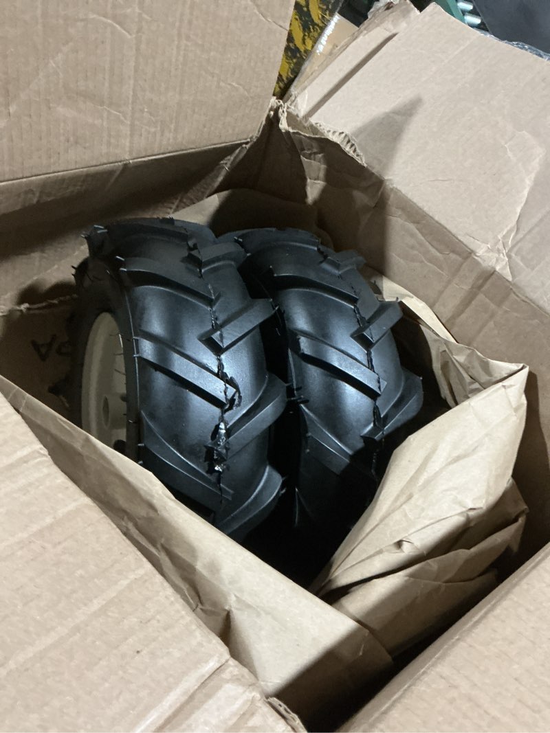 Condition photo showing Good Condition for 13x5.00-6" Tiller Tire and Wheel (1" Axle Size), 3-1/8" Centered Hub, Compatible with 13x5-6 Garden Trailer, Tractor, Tillers, and Snowblower Tire