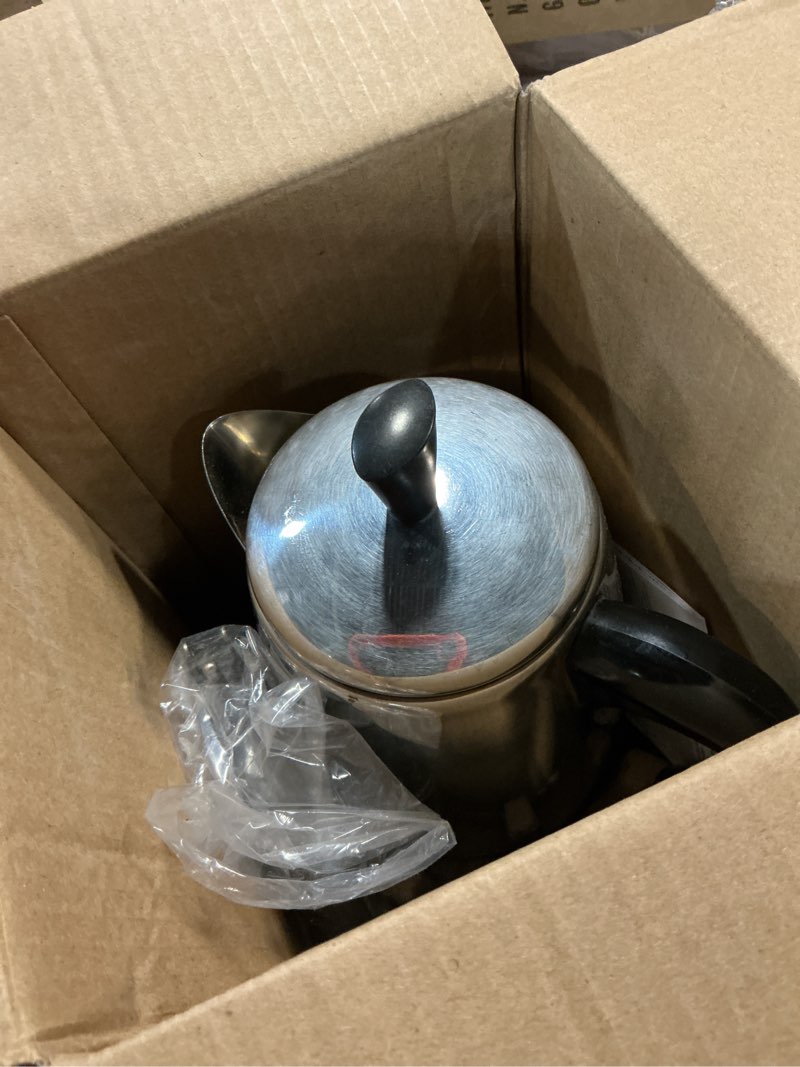 Condition photo showing Good Condition for farberware electric coffee percolator, stainless steel basket, automatic keep warm, no-drip spout, 8 cup 8-cup