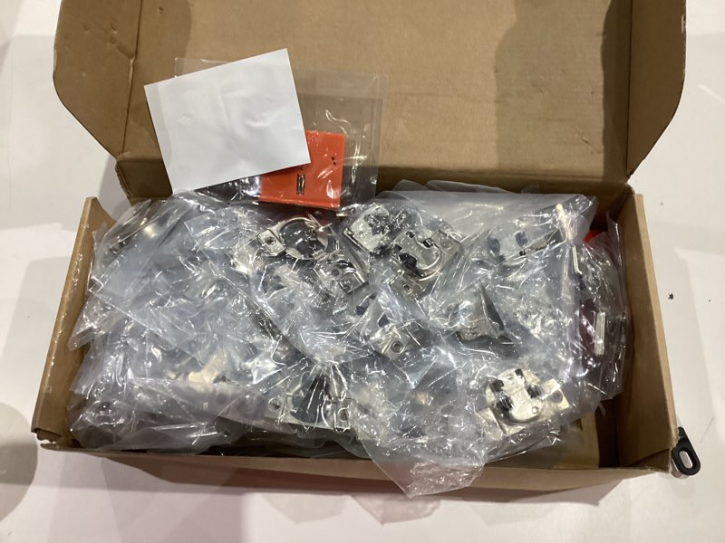 Condition photo showing New/Like New for 3/4 Inch Overlay Soft Close Cabinet Hinges, 50 Pack Slow Soft Close Hinges for Kitchen Cabinets Satin Nickel Hidden Self Closing Kitchen Cabinet Hinges for Cupboard 50 3/4 inch Overlay