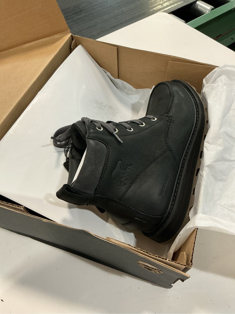 Condition photo showing New/Like New for mens sorel madson moc toe waterproof winter rain ankle nubuck snow boots size 8