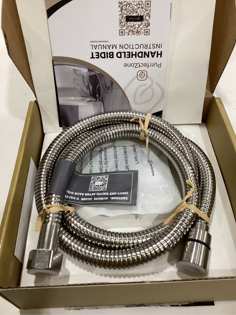 Condition photo showing Good Condition for Purrfectzone Bidet Sprayer for Toilet, Handheld Sprayer Kit, Cloth Diaper Sprayer Set - Easy to Install - Stainless Steel 1 Stainless Steel