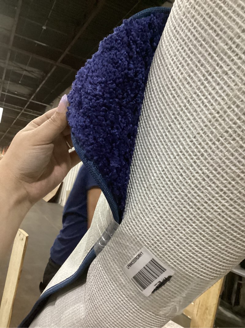 Condition photo showing Good Condition for ophanie 6x9 blue rugs for living room, large fluffy shag fuzzy plush soft area rugs, floor shaggy navy carpets for bedroom, carpet for kids boys girls dorm nursery home decor aesthetic