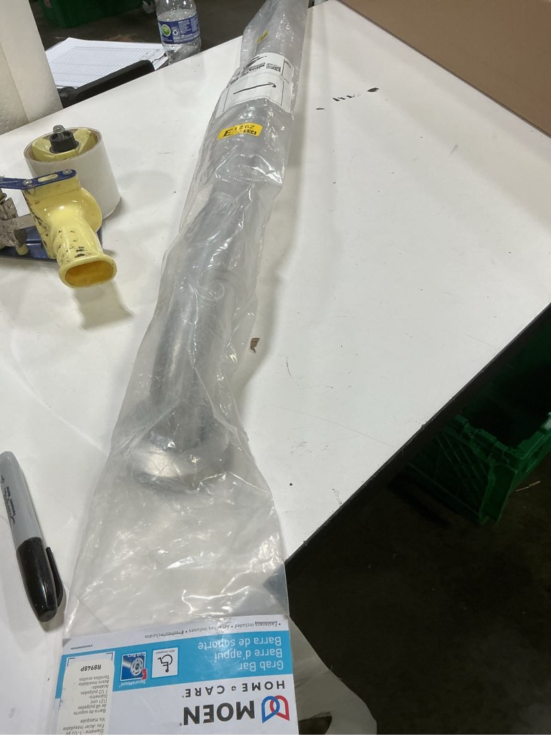 Condition photo showing New/Like New for moen stainless steel bathroom safety 48-inch long shower grab bar with concealed screws and peened textured slip resistant finish, r8948p 48 inch peened