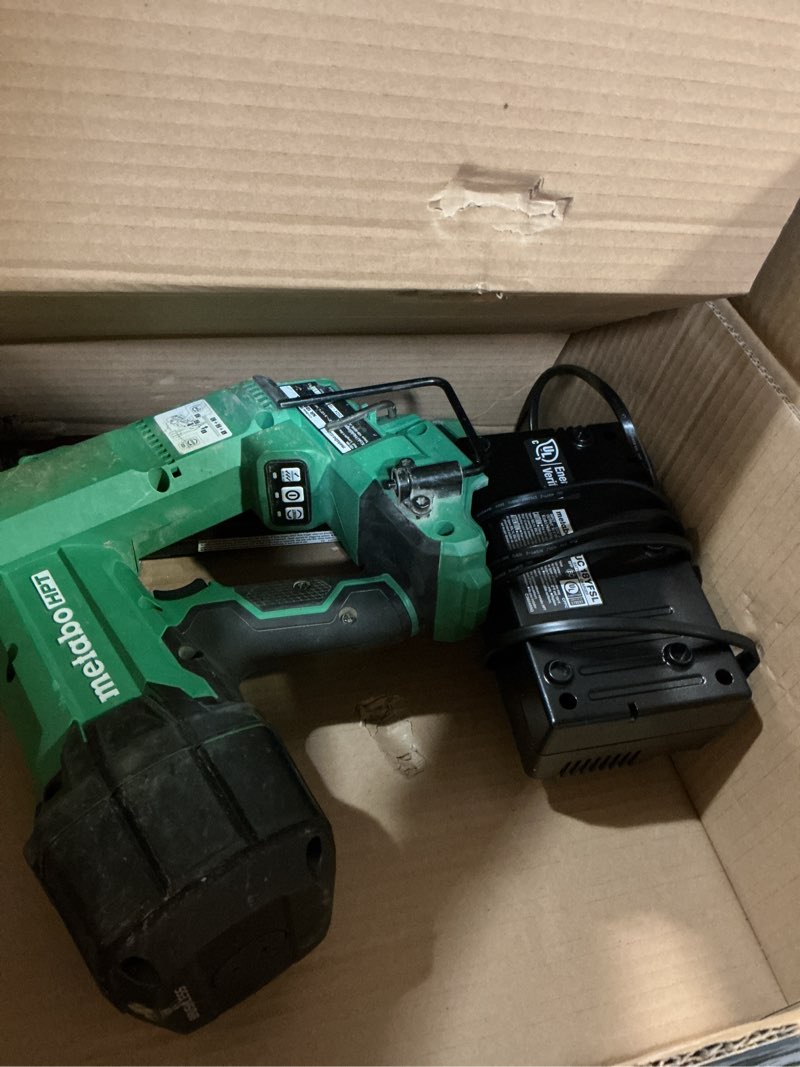 Condition photo showing As Is for metabo hpt 18v multivolt cordless 21° framing nailer kit, 3-1/2" plastic strip framing cordless nailer, power tool with 4.0ah lithium ion battery, drives 2" to 3-1/2" nails, nr1890dra nr1890dra - lighter, smaller, & more powerful