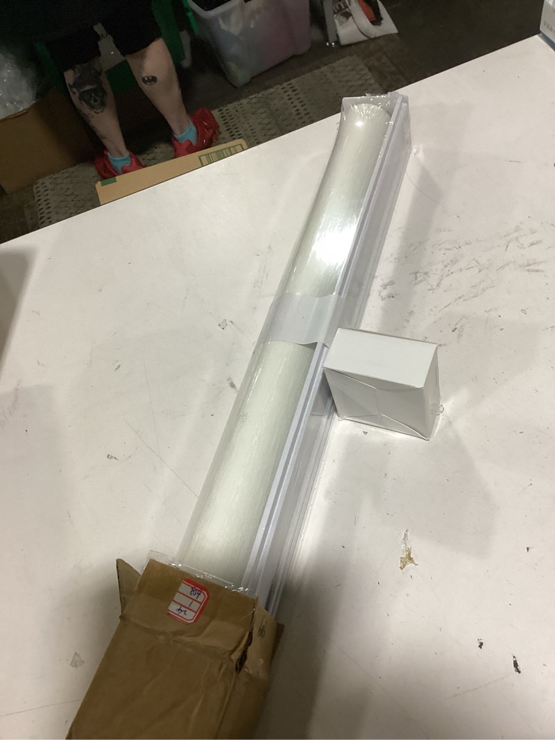 Condition photo showing New/Like New for 24" w x 72" h cordless light filtering roller shade for windows, free stop windows shades, thermal insulated linen-style blinds for home and office, modern window blind color-matched (white) 24"w x 72"h white
