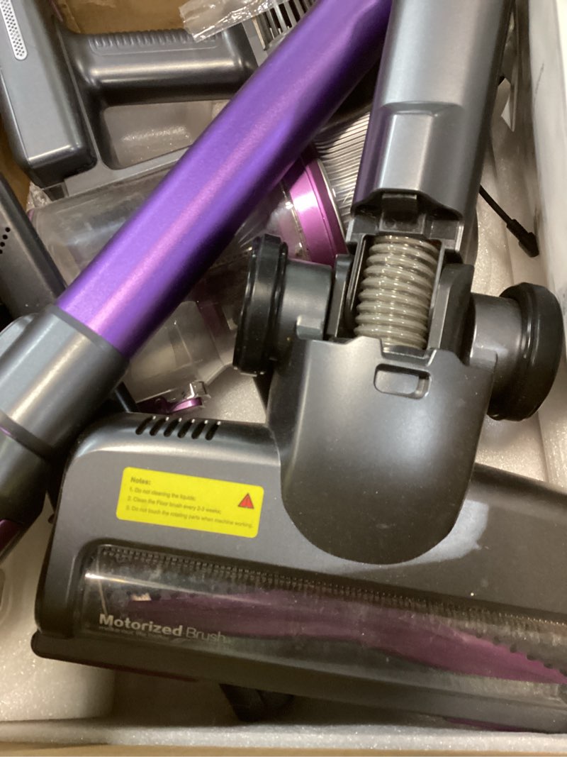 Condition photo showing As Is for 48kPA Cordless Vacuum Cleaner, 190AW Powerful Suction, Max 60min Runtime, 4000mAh Large Battery, Anti Hair Wrap Stick Vacuum, Vacuum Cleaners for Home, Pet Hair, Hard Floors and Carpets, Cars Purple