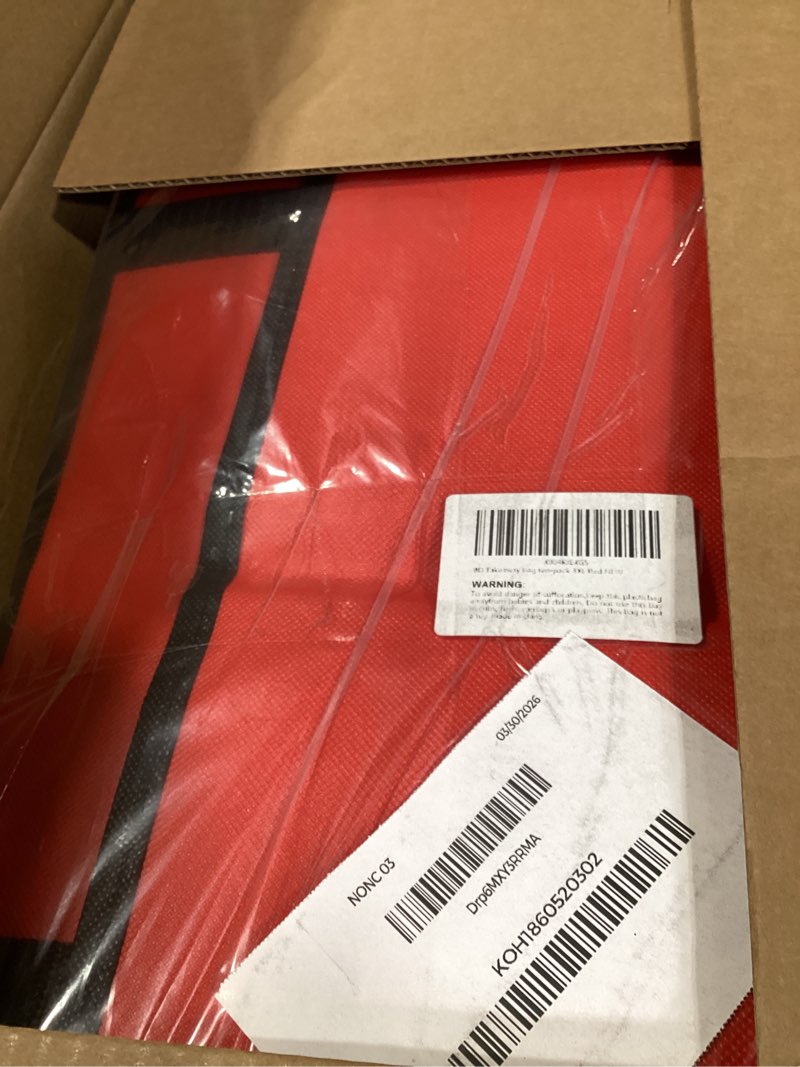 Condition photo showing New/Like New for bodaon 10-pack insulated food delivery bag, xxxl catering/pizza cooler bags, rideshare delivery bag, warmer/frozen, cold/hot thermal styrofoam carrier for car/travel/shopping red 3x-large (without hard bottom)