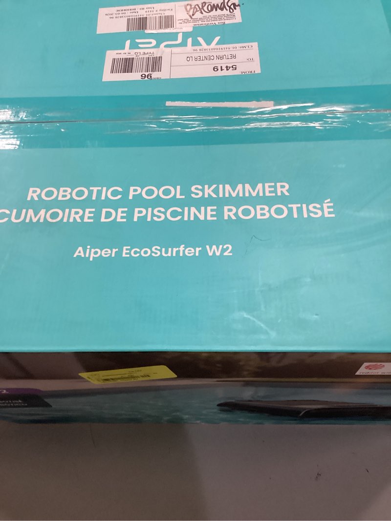 Condition photo showing As Is for robotic pool skimmer aiper ecosurfer w2
