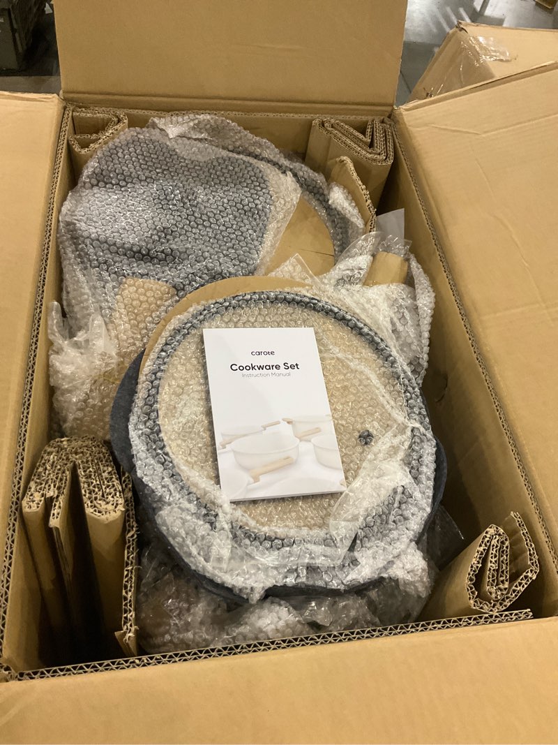 CAROTE 24Pcs Nonstick Kitchen Cookware Sets, Non stick Pots and Pans set, Induction Cookware Set Bla