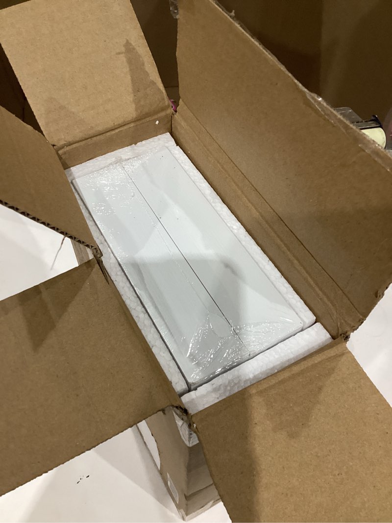 Condition photo showing Good Condition for QEEIG Bathroom Floating Shelves for Wall - 15.7" Wall Mounted Shelf Over Toilet Farmhouse Home Decor Display Bookshelf Small 15.7 x 6.7 inch Set of 2, White (008-40W) 15.7" B. White