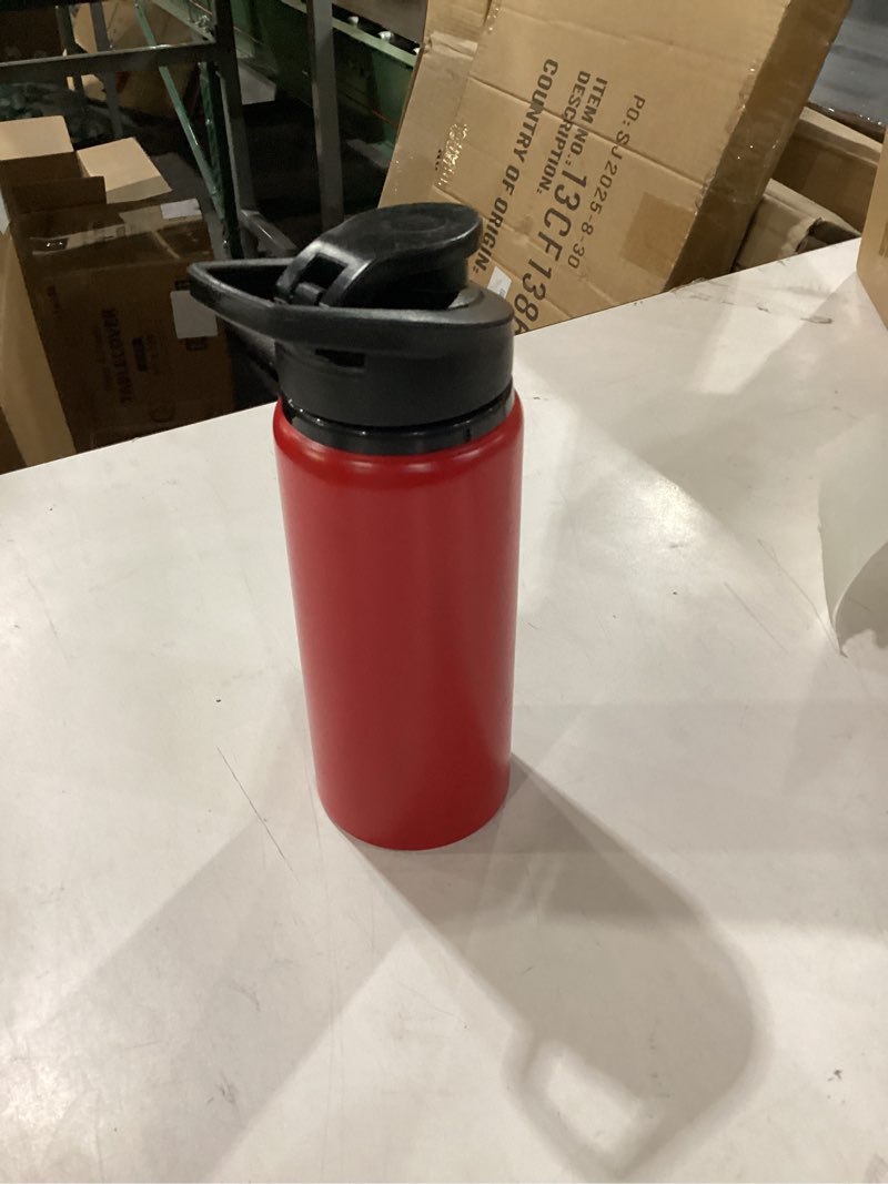 chengu water bottle 20 oz aluminum reusable bottle lightweight snap lid water cup easy carry leak proof travel tumbler for gym sports camping hiking fishing red