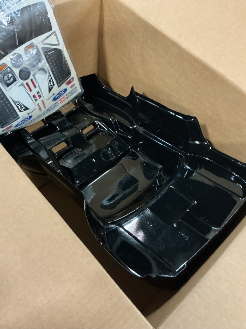 Condition photo showing As Is for Pro-Line Racing Pre-Cut 1967 Ford F-100 Black Body for SC PRO355118 Car/Truck Bodies Wings & Decals