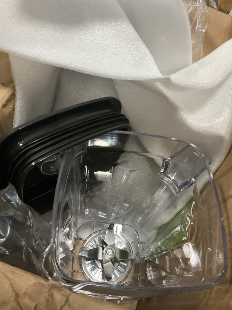 Condition photo showing As Is for blender, countertop blenders for kitchen with 64oz pitcher, powerful 25000 prm blender for smoothies, ice crushing, frozen fruits, milkshakes, pulse function, self-cleaning (silver black)
