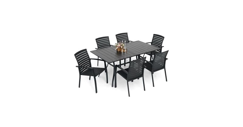 naruram rectangular 63'' l x 38'' w outdoor dining table (incomplete)