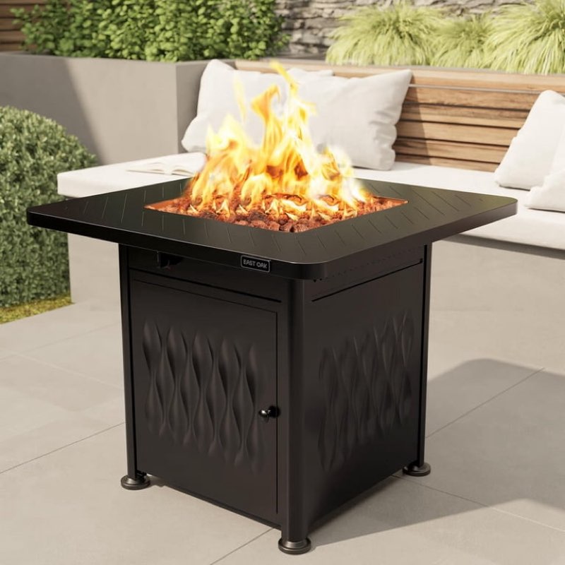 EAST OAK 32'' Propane Fire Pit Table, 50,000 BTU Steel Gas Fire Pit for Outdoor, Outside Patio Deck 