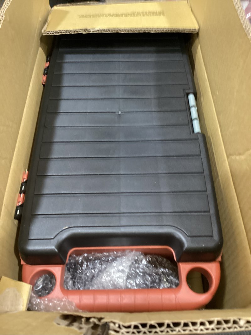 Condition photo showing Good Condition for pure garden rolling garden cart with seat - plastic storage with bench and tool tray - gardening stool for weeding or planting (terracotta)