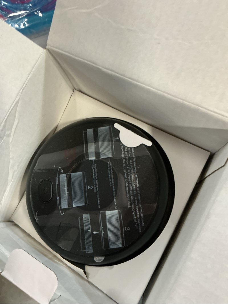Condition photo showing New/Like New for aartvark tees electric mason jar vacuum sealer,fits wide mouth and regular mouth mason jars, black
