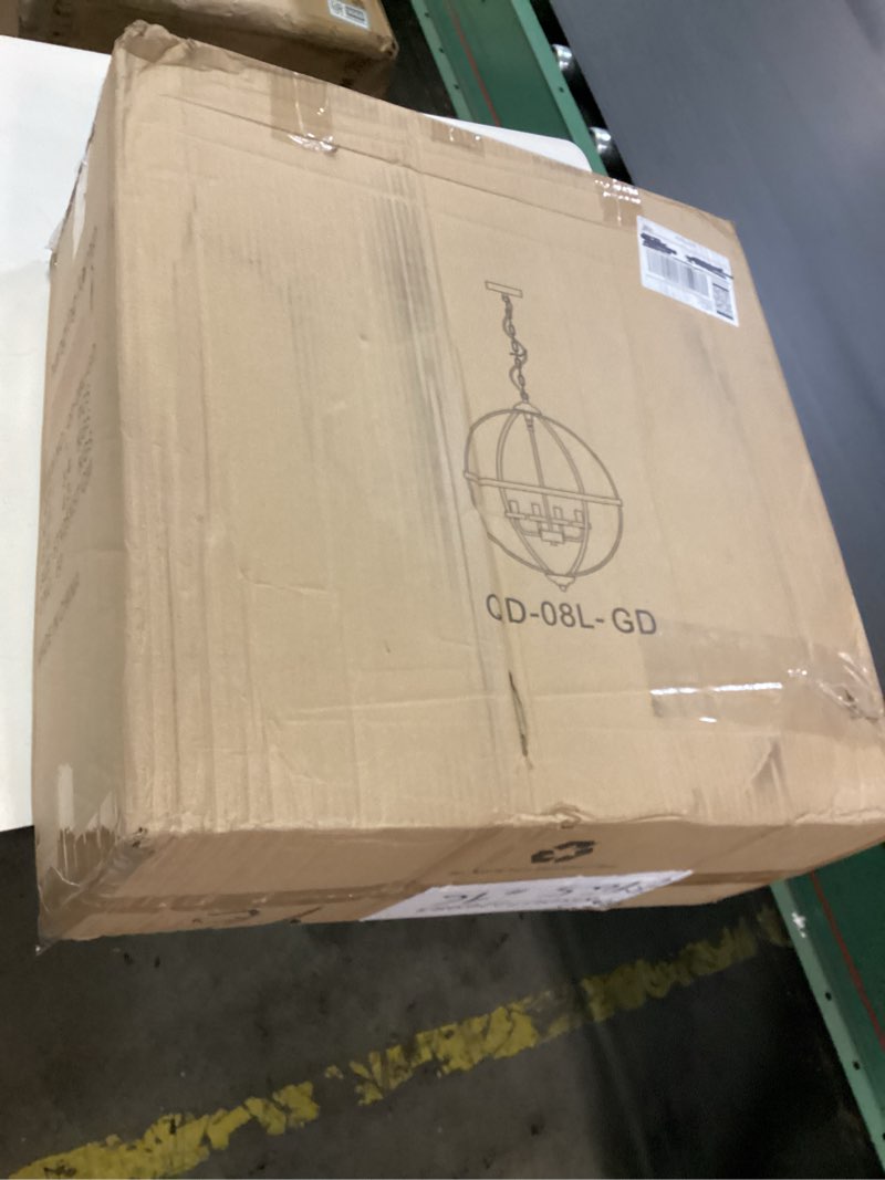 Condition photo showing New/Like New for Treekee Rustic Chandelier, 14" Gold Glass Cover Luxurious Hanging Light, 3-Light Globe Vintage Pendant Ceiling Light Fixtures for Living Room Entryway Dining Room Gold 14'', 3-Light