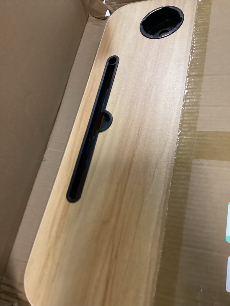 Condition photo showing Good Condition for Lap Desk Bed Trays for Eating and Laptops Breakfast in Bed Tray for Sofa/Couch/Study/Reading/Writing with Cup Holder/Drawer On Low Sitting Floor Large Portable Foldable (Walnut Beige)