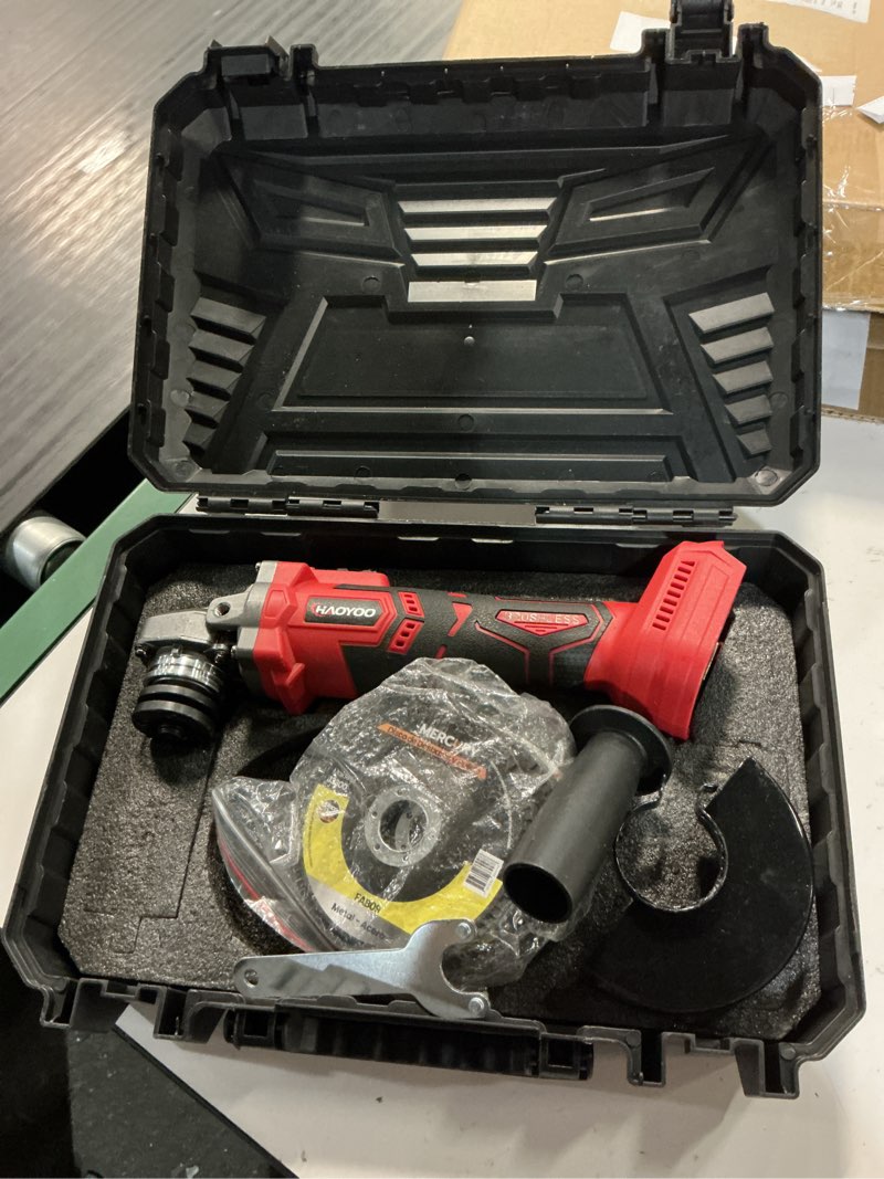 Condition photo showing Good Condition for cordless angle grinder 4-1/2 inch, compatible with makita 18v battery, power electric angle grinder tool with handle, brushless motor for cutting, grinding, polishing?no battery?