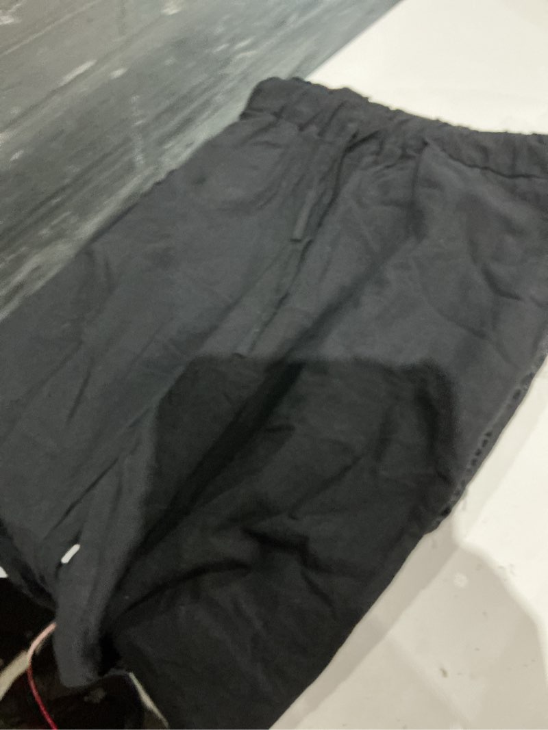 Condition photo showing Good Condition for puimentiua women's linen capri pants with drawstring petite summer beachwear lightweight elastic waist pants x-large black