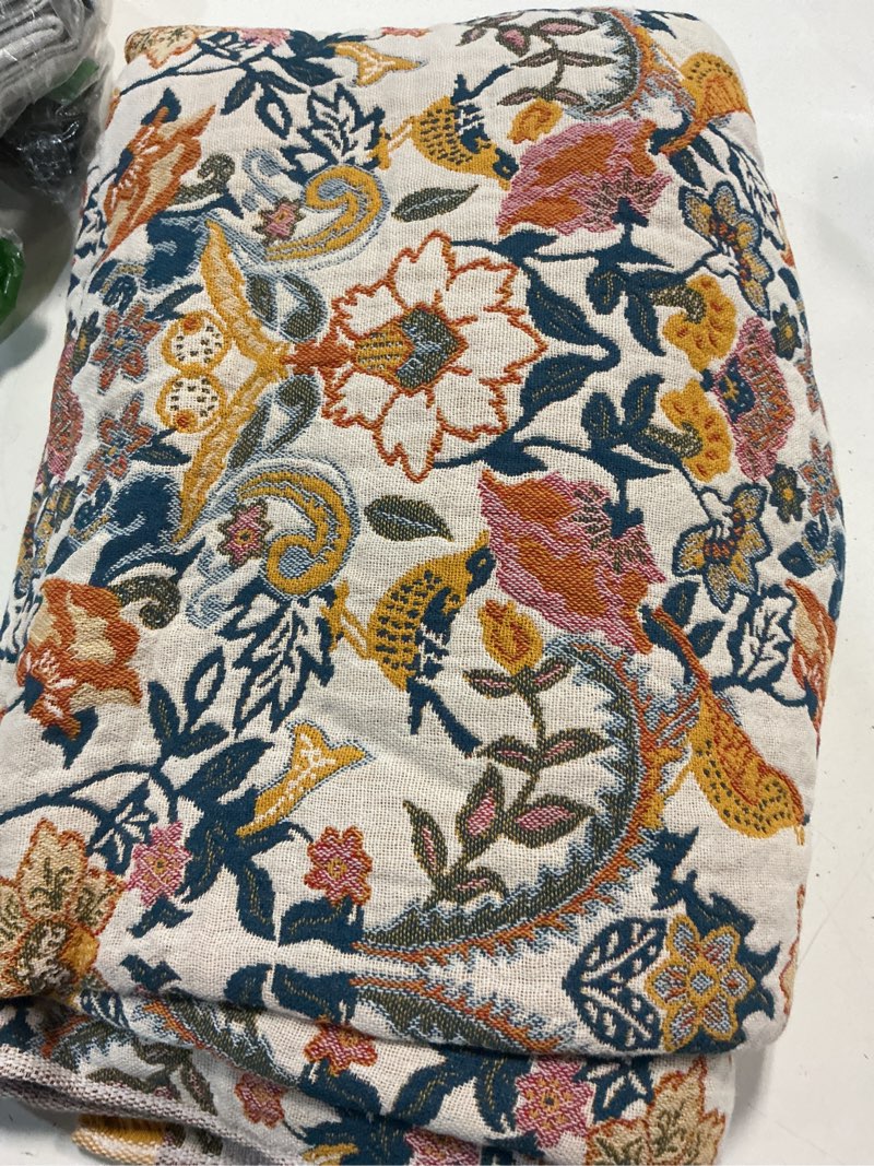 Condition photo showing Good Condition for xiblc boho blanket throw quilt, 100% cotton soft light weight throw blankets for summer, 60"x80" farmhouse flower decorative blankets, all season rustic reversible bohemian throw quilt n-throw 60x80 inch
