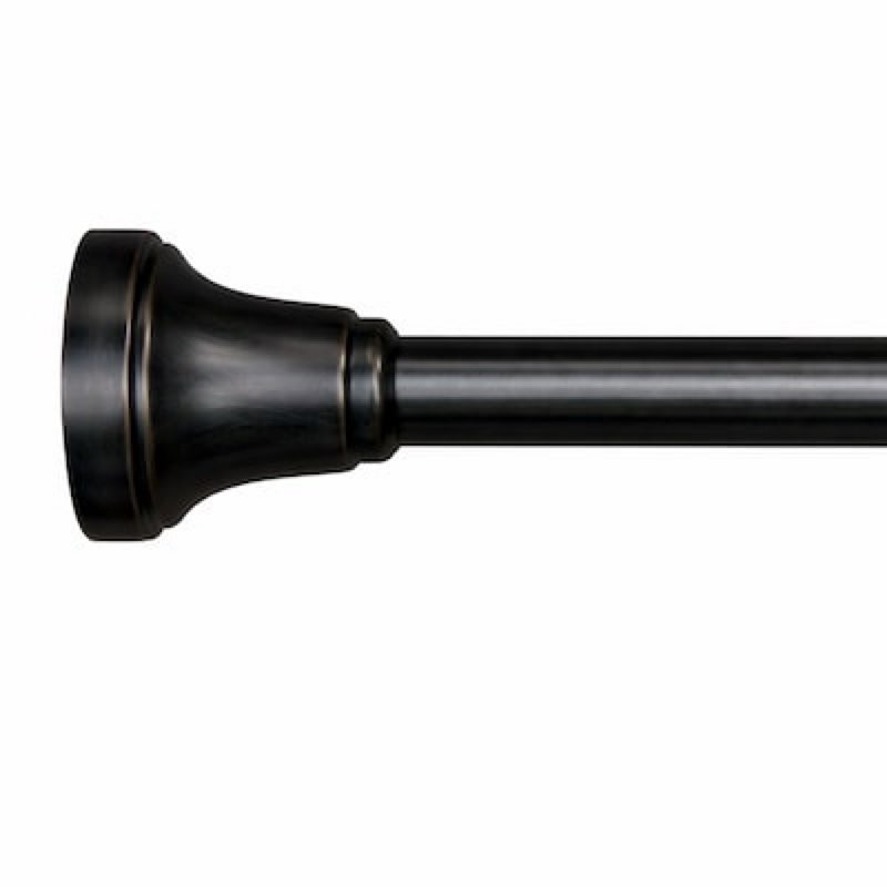 allen + roth 42-in to 72-in oil rubbed bronze tension single straight adjustable shower curtain rod