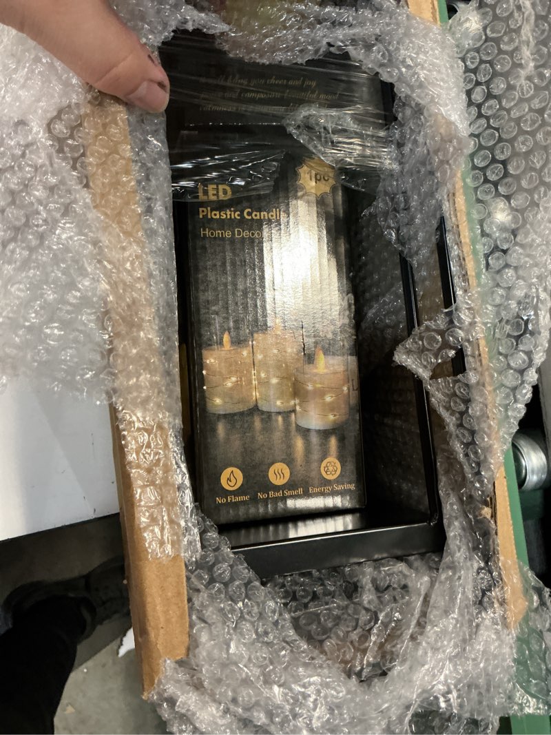 Condition photo showing Good Condition for DARJEN 19'' 22'' Decorative Candle Lanterns, Large Farmhouse Decorative Metal Lanterns with 2 Flameless Candles, Black Candle Lanterns for Home Porch Fireplace Decor & Indoor and Outdoor Use Black 19+22in