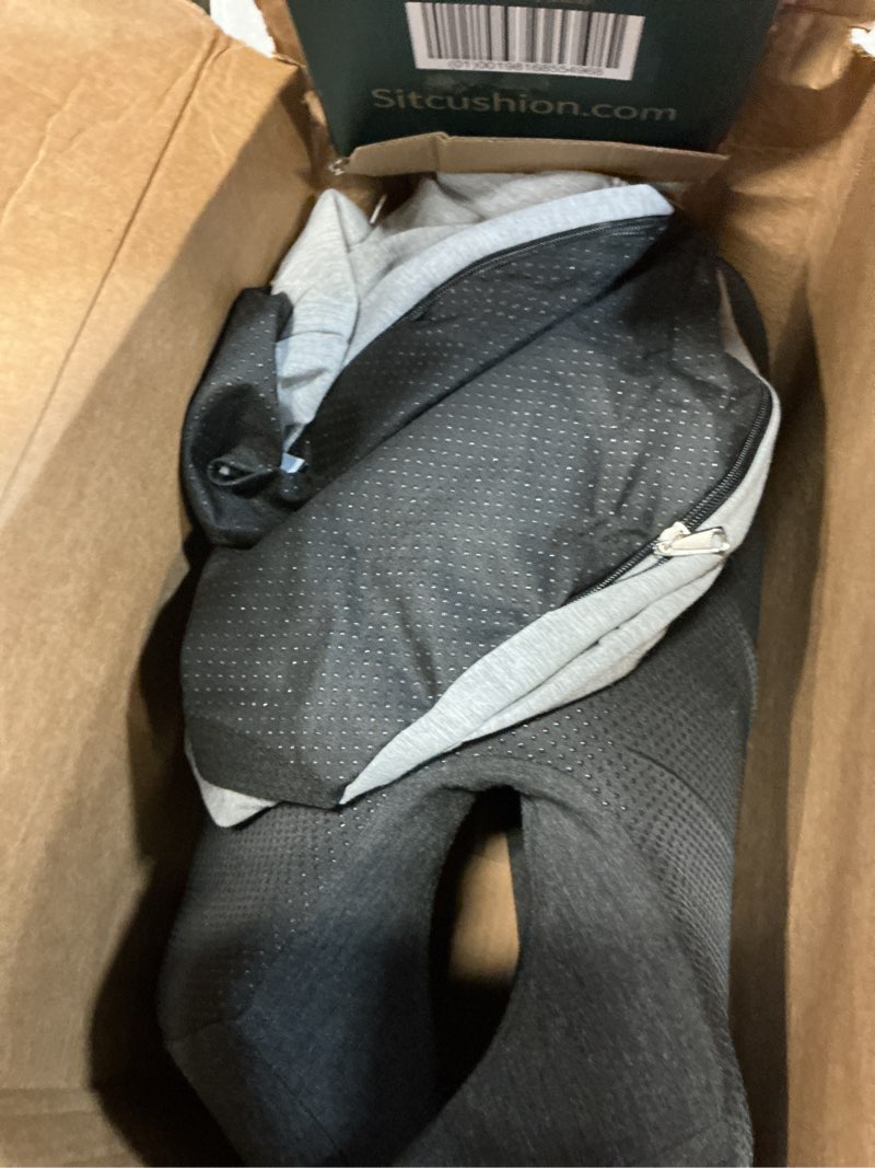 Condition photo showing As Is for Extra Large Office Chair Cushion for Sciatica Pain Relief, Memory Foam Seat Cushion for Car Seat Pad, Orthopedic Pillow. Computer Chair Cushion for Tailbone Pain Relief All Day Comfort(Gray)