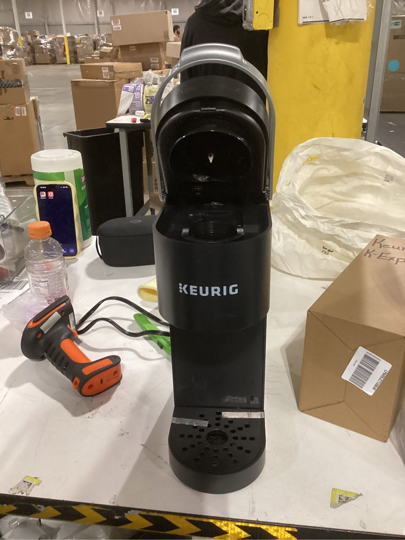 Condition photo showing As Is for Keurig K-Mini Single Serve K-Cup Pod Coffee Maker, 6 to 12oz Brew size, with Cord Storage, Perfect for Small Spaces, Black