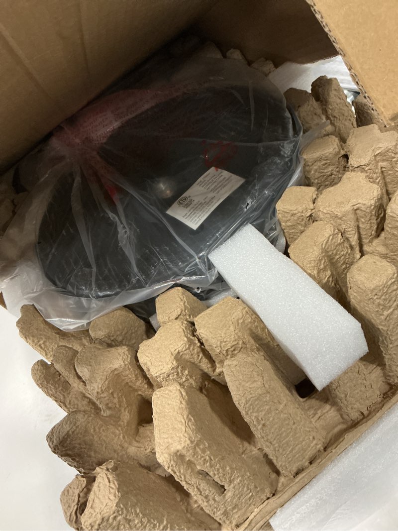 Condition photo showing As Is for allen + roth Allen+roth 67-in Matte black Multi-head Floor Lamp with Glass Shade