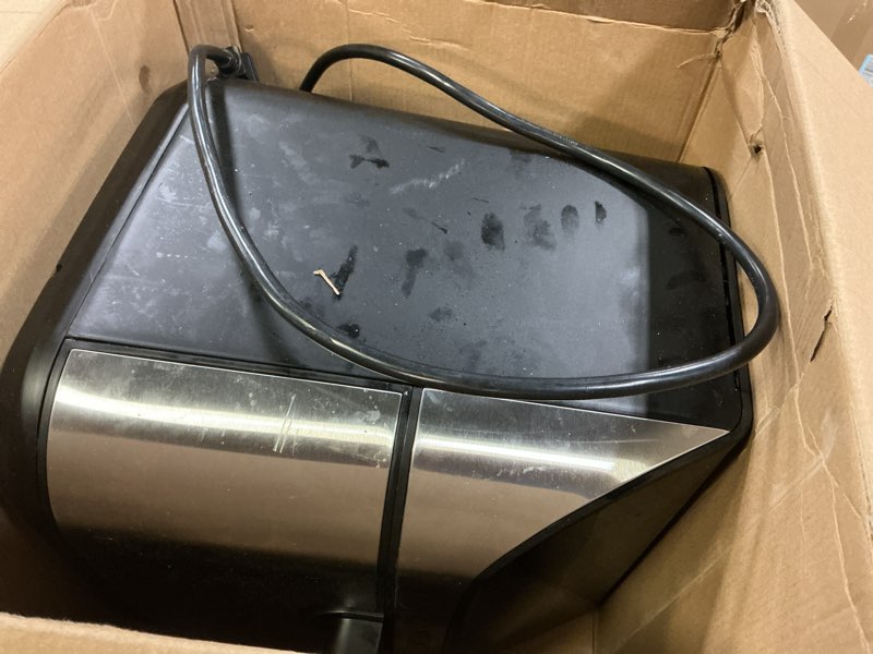 Condition photo showing As Is for Gourmia Air Fryer - 8 Qt Extra Large Capacity, FryForce360º, Digital Display with 12 Presets, Roast, Bake, Broil, Dehydrate, Dishwasher Safe Accessories, Stainless Steel