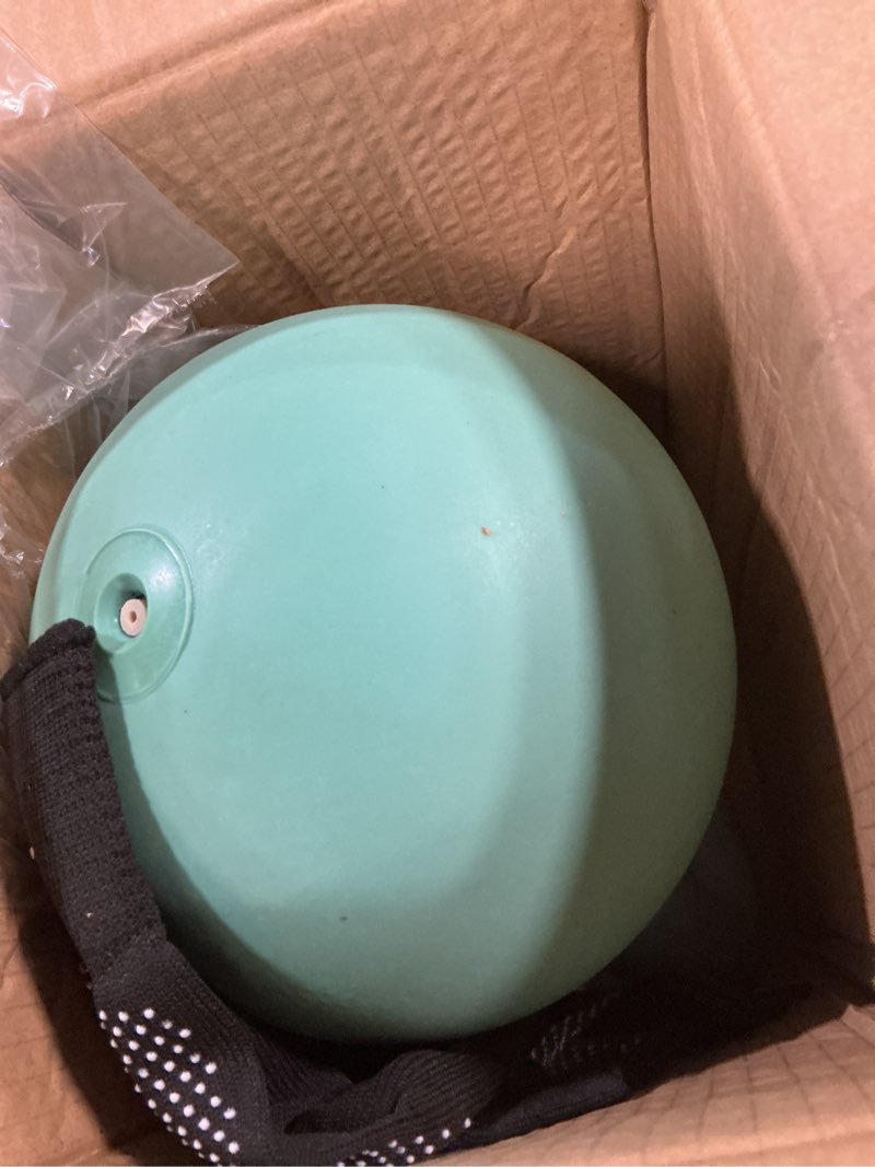 Condition photo showing As Is for soft kettlebell - cushioned impact-resistant base and anti-slip, kettle bell anti-slip grip weight for home workouts, safe strength training kettlebells sets for women & men, with non-slip gloves green 10 lb