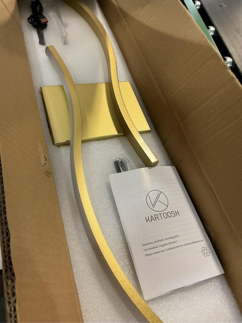 Condition photo showing New/Like New for battery operated wall sconces set of two with remote control, battery wall light, stepless colors 3000k-6000k & dimming, gold led wall lights for living room, hallway, bedroom, 27.5 inch (2 pack) gold 27.5 inches (2 pack)