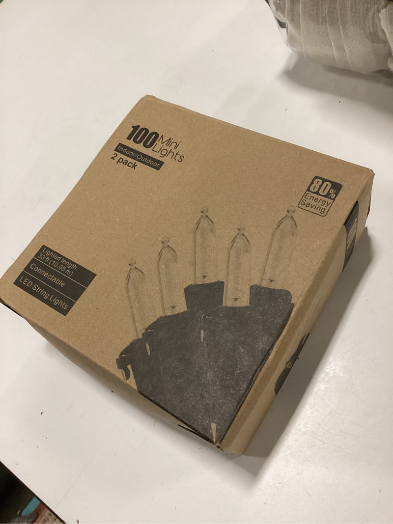 Condition photo showing New/Like New for Brizled Christmas Lights Warm White, 2 Pack 33ft 100 LED Christmas String Lights, 120V UL Certified Connectable Xmas Tree Lighting Mini Xmas Light Set for Holiday Tree Home Party Indoor Outdoor Decor Warm White 200 LED