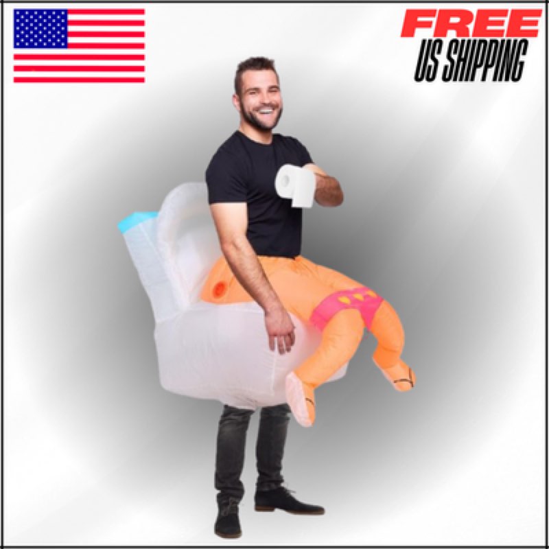 Riidmaax Inflatable Costume Adult Toilet, Sitting on Toilet Blow up Funny Costume for Women Men