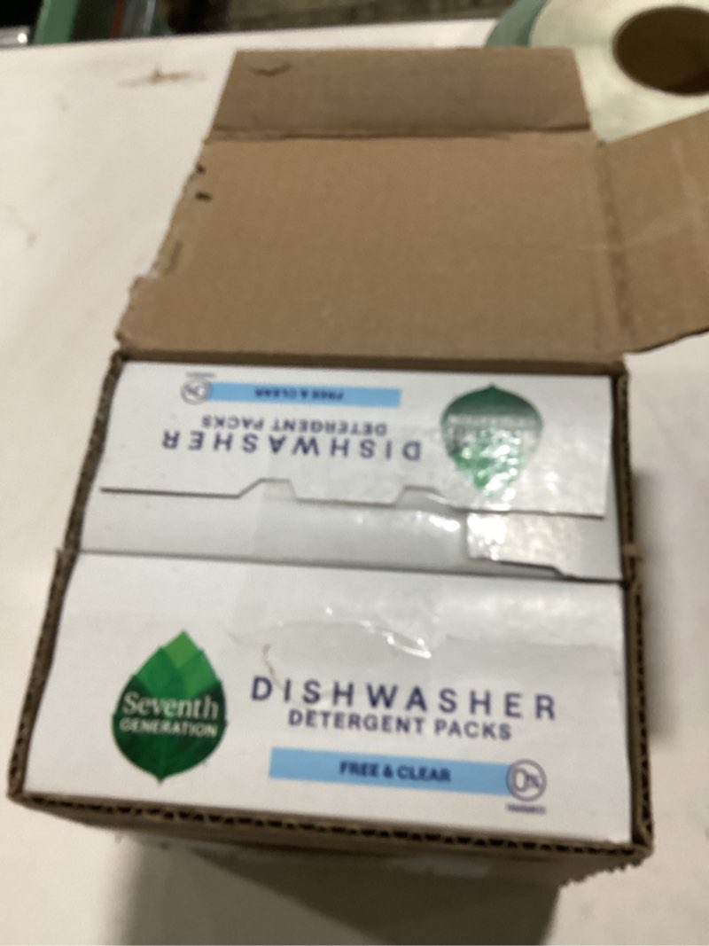 Condition photo showing As Is for Seventh Generation Dishwasher Detergent Packs Free & Clear Pack of 2 for sparkling dishes Dishwasher tabs 45 count Free & Clear 45 Count (Pack of 2)
