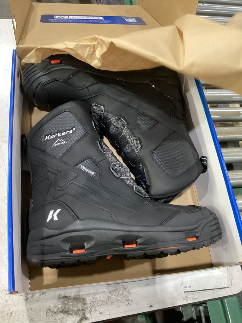 Condition photo showing New/Like New for korkers men's polar vortex 600 winter boots 15 snowtrac sole