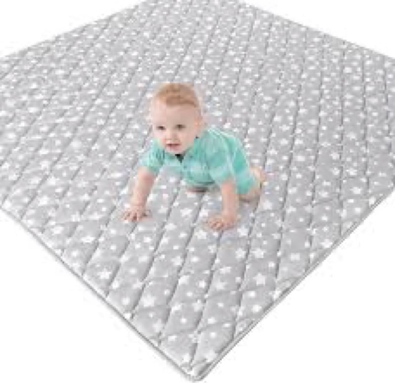 Lilac Baby Play Mat - 71\" X 59\",Premium Thicker Foam One-Piece Crawling Mat, Machine Washable, Extra Large
