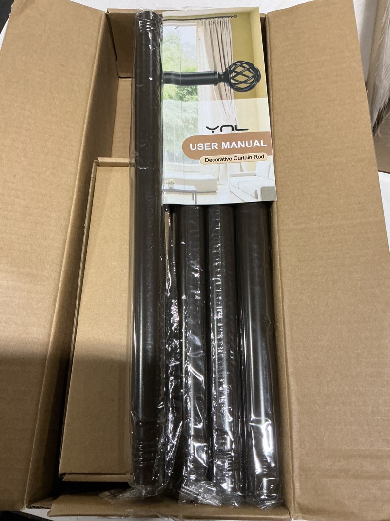 curtain rods for windows 36-144 inch(3-12ft), bronze long decorative curtain rod adjustable, heavy d