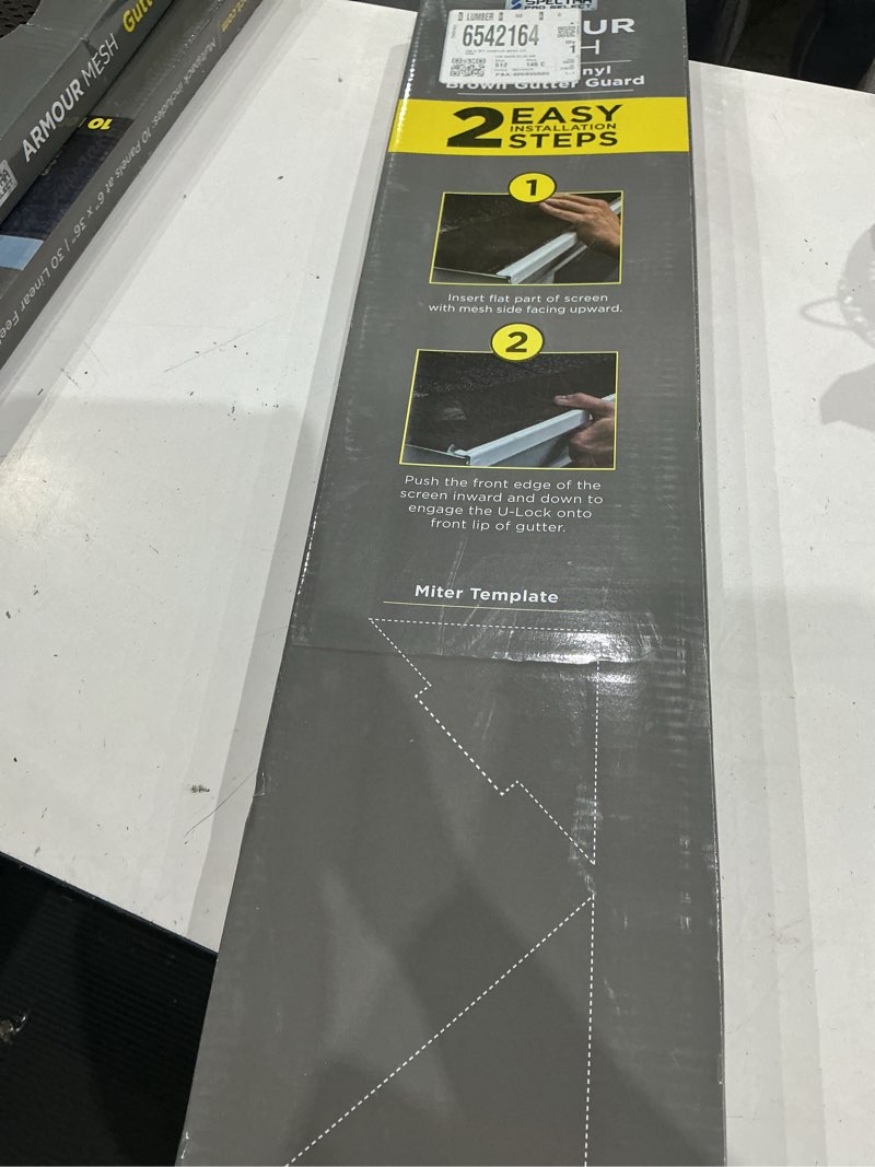 Condition photo showing As Is for spectra armour guard 6" x 3' vinyl brown multipack gutter guard vinyl k style 6-in x 3-ft gutter guard
