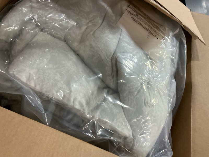 Condition photo showing Good Condition for Laura Ashley - Queen Comforter Set, Reversible & Naturally Soft Cotton Flannel Bedding w/Matching Pillowcases, Medium Weight for Year Round Use, 3 Piece Bed Sets (Meredith Grey) Queen Meredith Grey