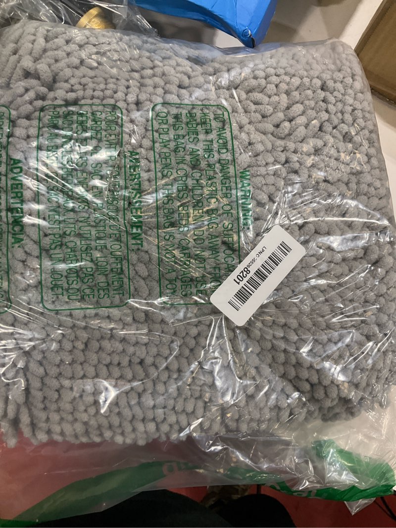 Condition photo showing Good Condition for olanly bathroom rugs 32x20, extra soft absorbent chenille bath rugs, rubber backing quick dry, machine washable bath mats for bathroom floor, tub and shower, home decor accessories, light grey 32" x 20" light grey