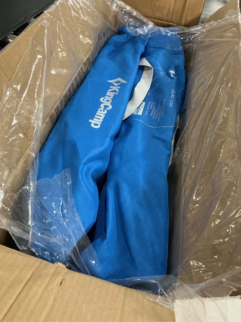 Condition photo showing Good Condition for kingcamp low beach chairs 2 pack, folding portable chair for adults lightweight extra wide ergonomic high back seat 300lbs heavy duty oversized gear with carry bag for outdoor lawn camping picnic ergobreeze h blue 2pcs-f high back