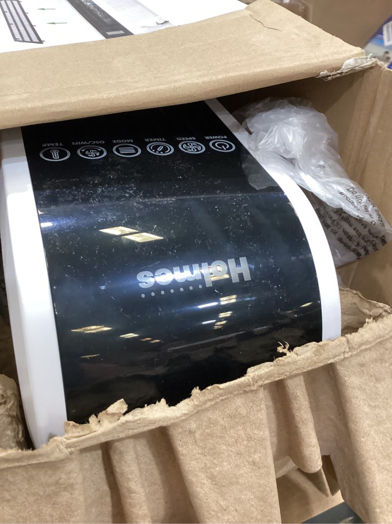 Condition photo showing As Is for holmes 40" oscillating wi-fi connect designer series tower fan