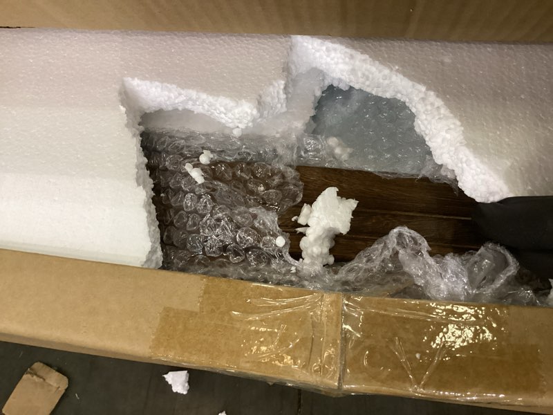 Condition photo showing Good Condition for YOSHOOT Hand-Made Wooden Spliced Wall Mirror for Bathroom, Rustic Farmhouse Vanity Mirror, Décor Wall Art, Solid Wood Frame, Vertical or Horizontal Hanging 32"L x 24"W Spliced Brown